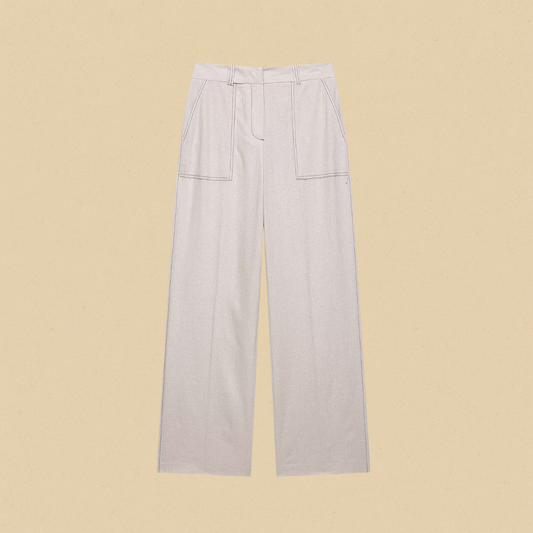 Ravello Beige Wijde Broek Dames | Mio Voir