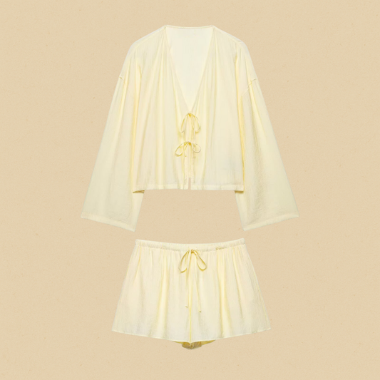Matera Luchtige Set Geel Dames | Mio Voir