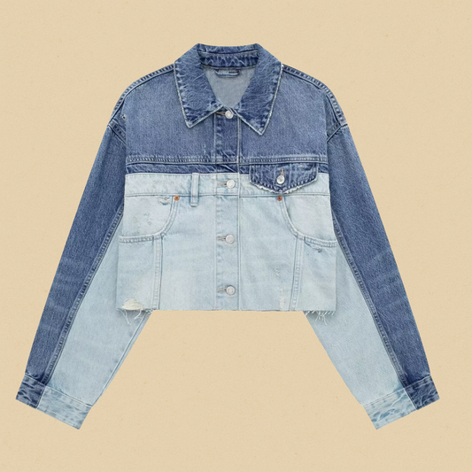 Bologna Blauw Denim Cropped Jack Dames | Mio Voir