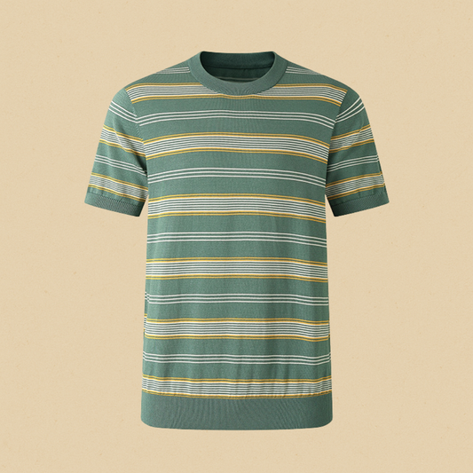 Capri Gestreept Tricot T-Shirt Heren | Mio Voir