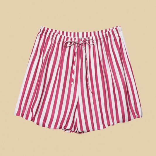 Capri Roze Gestreepte Short Dames | Mio Voir
