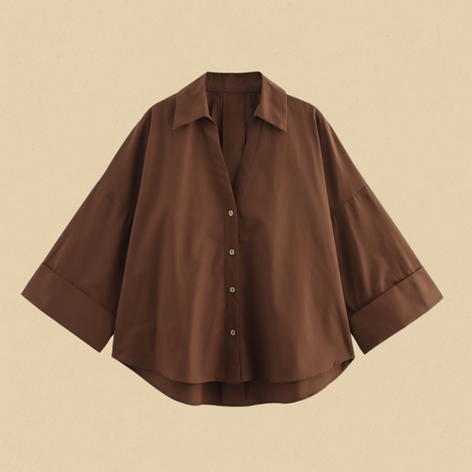 Ischia Bruine Oversized Blouse Dames | Mio Voir