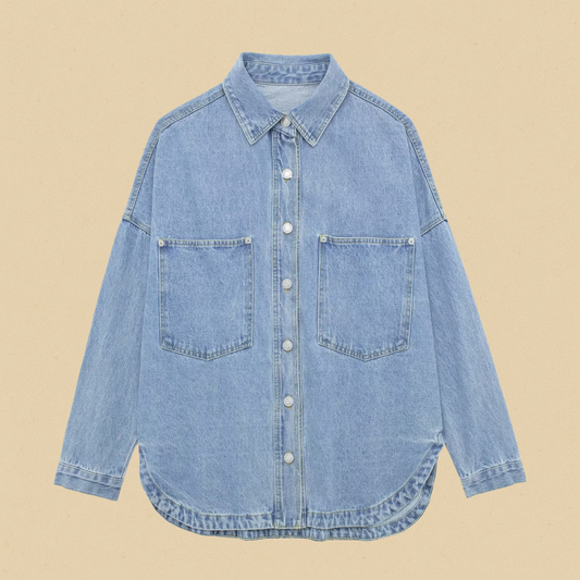 Siena Blauwe Denim Blouse Dames | Mio Voir