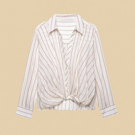 Siena Gestreepte Drape Blouse Dames | Mio Voir