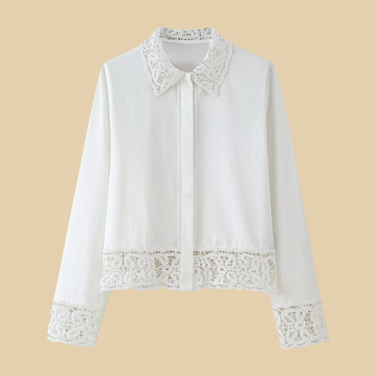 Ravello Crèmekleurige Kant Blouse Dames | Mio Voir